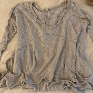 Free people intimately grey v neck sweater